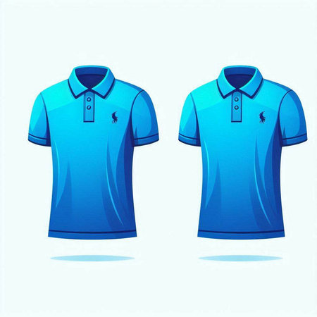Blue polo shirt design template, vector illustration eps 10.のイラスト素材