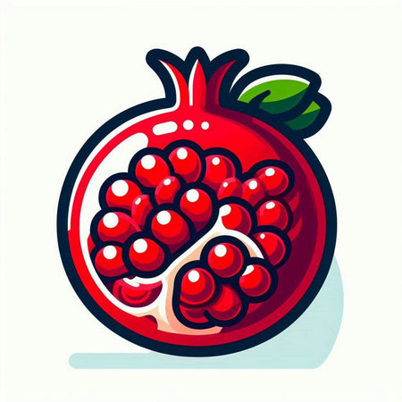 Pomegranate vector illustration. Isolated on white background.のイラスト素材