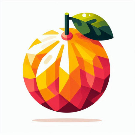 Colorful orange fruit isolated on a white background. Vector illustration.のイラスト素材