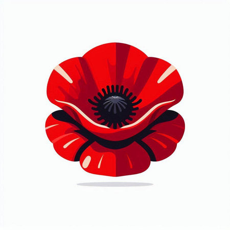 poppy flower isolated on white background, vector illustration EPS10.のイラスト素材