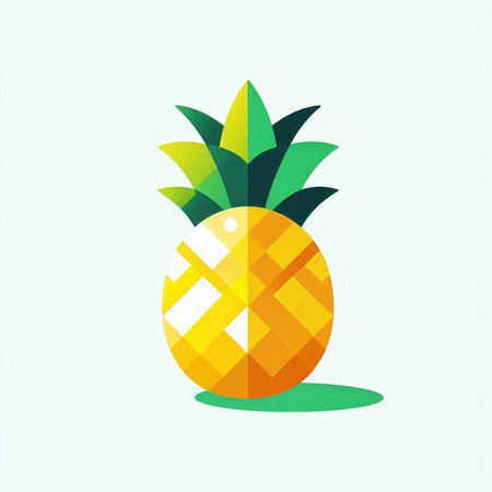 Pineapple fruit icon, vector illustration, flat design style.のイラスト素材