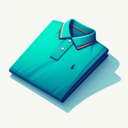 Men's polo shirt on white background. 3d illustration.のイラスト素材