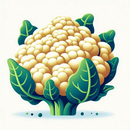 Cauliflower vector illustration. Cauliflower on white background.のイラスト素材