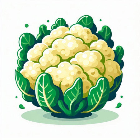 Cauliflower vector illustration. Cauliflower isolated on white background.のイラスト素材