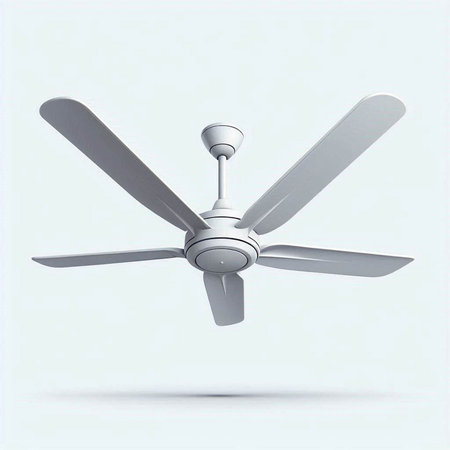 Ceiling fan isolated on white background. 3D rendering.のイラスト素材