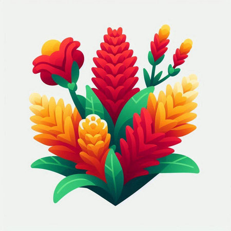 Flower bouquet in the shape of a heart. Vector illustration.のイラスト素材