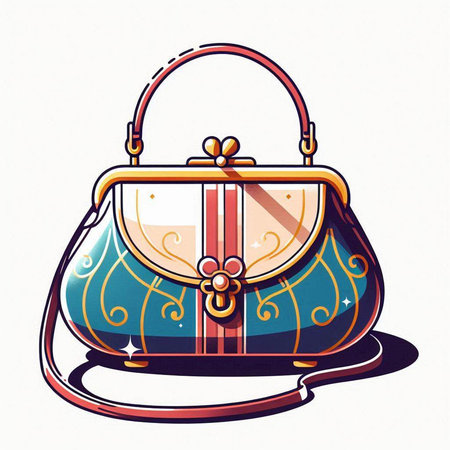 Fashionable handbag on a white background. Vector illustration.のイラスト素材