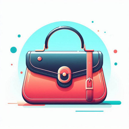 Stylized illustration of a woman's handbag. Vector illustration.のイラスト素材