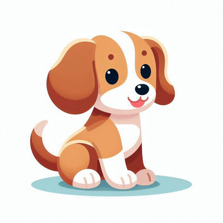 Cute cartoon dog. Vector illustration isolated on a white background.のイラスト素材