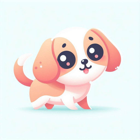 Cute cartoon dog on a white background. Vector illustration for your designのイラスト素材