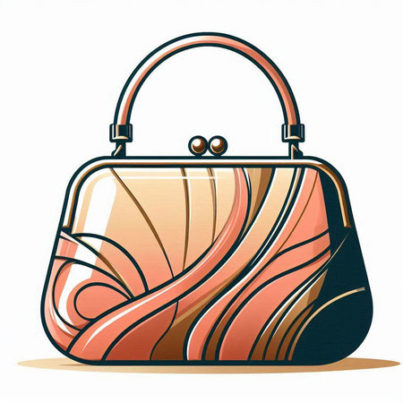 Illustration of a handbag, isolated on a white background.のイラスト素材