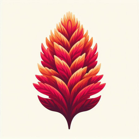 Beautiful vector illustration of a stylized red leaf on a light backgroundのイラスト素材