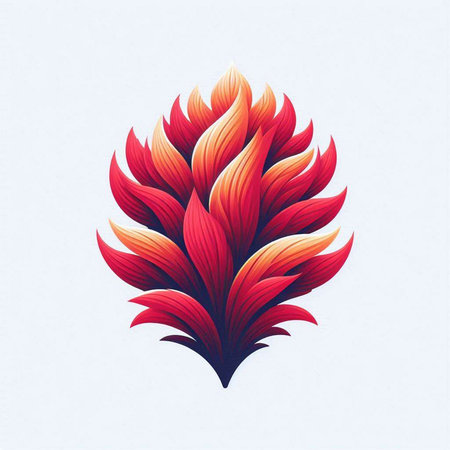 Vector illustration of a stylized red flower on a white background.のイラスト素材