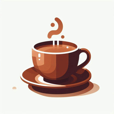 Coffee cup icon. Vector illustration of a cup of coffee.のイラスト素材