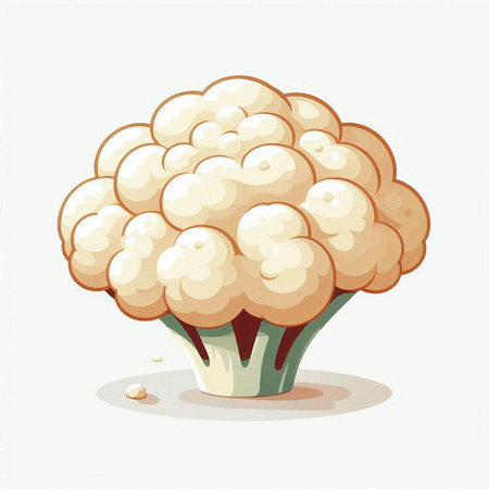 Illustration of a cauliflower on a white background with space for textのイラスト素材