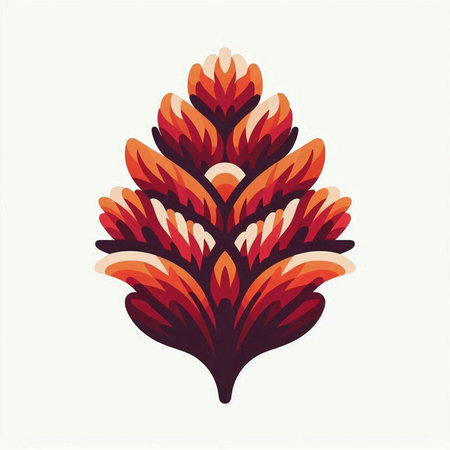 Vector illustration of a stylized pine cone on a white background.のイラスト素材