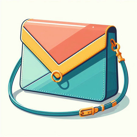 Illustration of a handbag in cartoon style on a white backgroundのイラスト素材