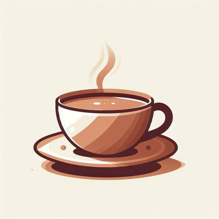 Coffee cup with steam. Vector illustration in retro style.のイラスト素材