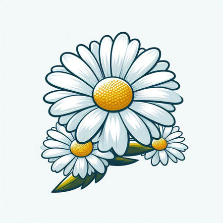 Chamomile flower on a white background. Vector illustration.のイラスト素材