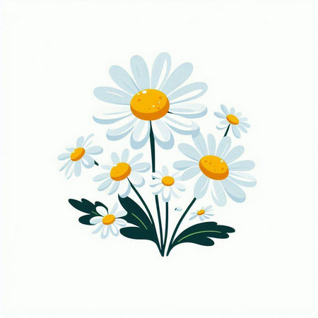 chamomile flowers on a white background. Vector illustration for your designのイラスト素材