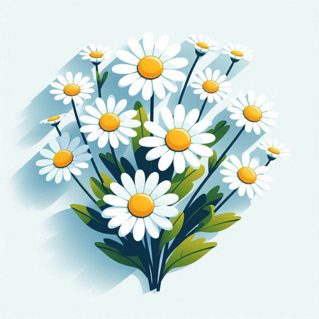 Beautiful bouquet of daisies in the form of heartのイラスト素材
