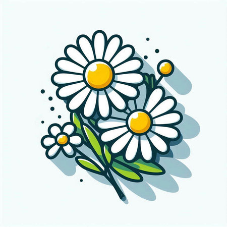 Chamomile. Hand drawn vector illustration. Doodle style.のイラスト素材