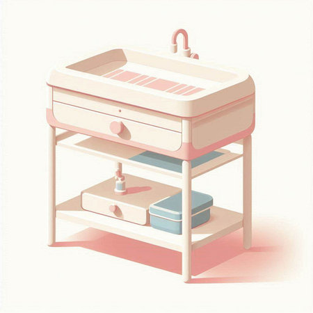 Bathroom washbasin in pastel colors. Vector illustration.のイラスト素材