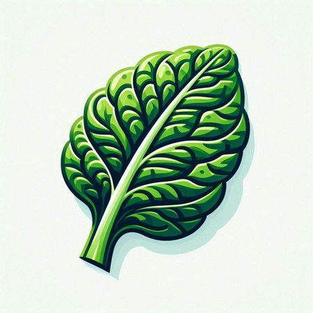 Leaf of chard on a white background. Vector illustration.のイラスト素材