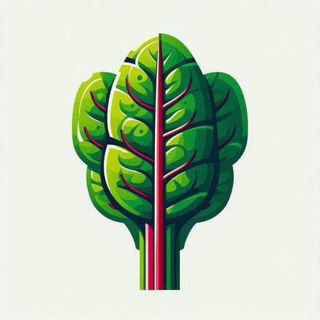 Vector illustration of a chard leaf isolated on a white background.のイラスト素材