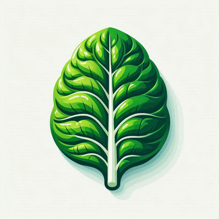 Leaf of lettuce. Vector illustration of a green leaf of lettuce.のイラスト素材
