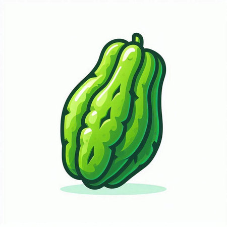 Papaya fruit isolated on a white background. Vector illustration.のイラスト素材