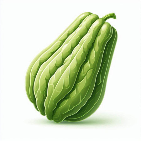 Illustration of a green chayote isolated on a white backgroundのイラスト素材