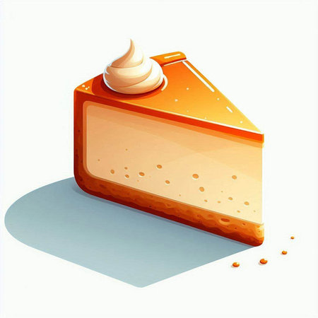 Illustration of a piece of orange cake on a white background.のイラスト素材