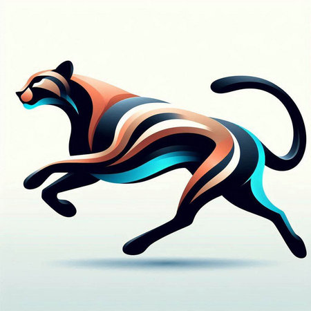 Cheetah vector illustration, stylized as a logo or iconのイラスト素材