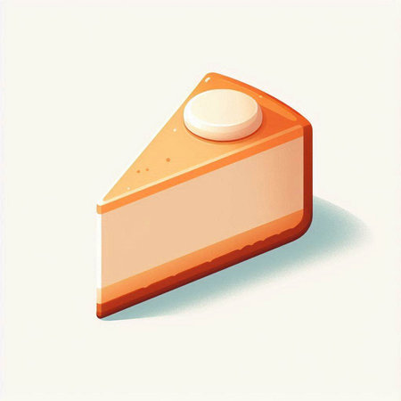 Illustration of a piece of cheesecake on a white background.のイラスト素材
