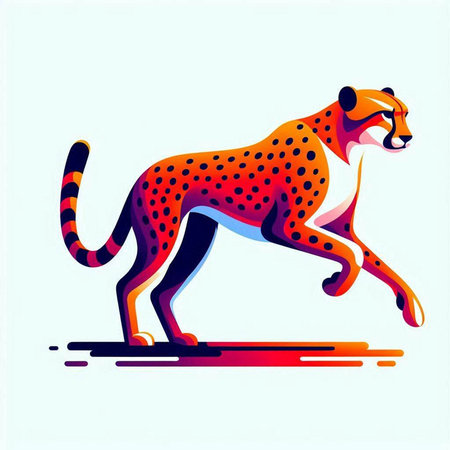 Cheetah running, vector illustration, eps10, no transparencyのイラスト素材