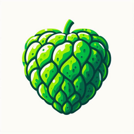 Custard apple icon isolated on white background. Vector illustration.のイラスト素材