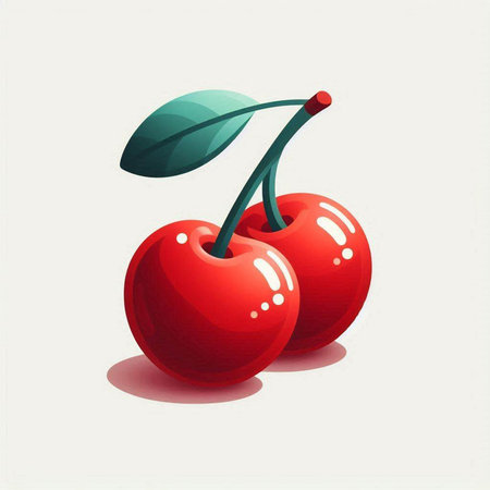 Cherries on a white background. Vector illustration. Eps 10のイラスト素材