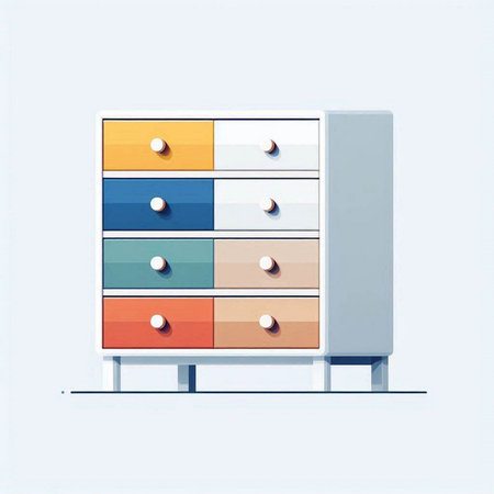 Illustration of a chest of drawers on a white background.のイラスト素材