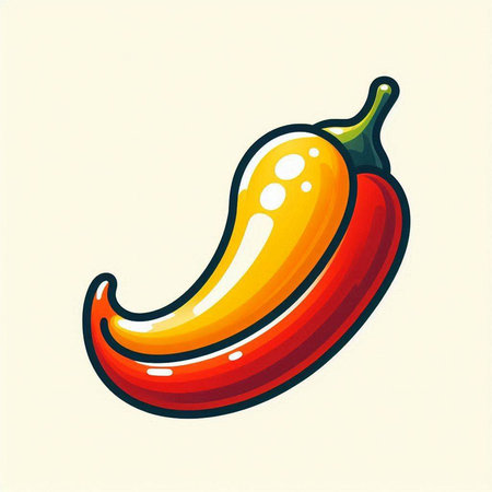 Illustration of a red hot chili pepper isolated on a white backgroundのイラスト素材