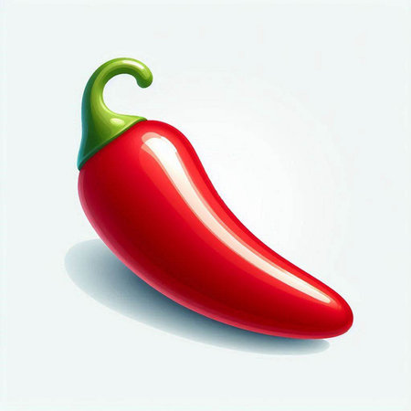 Illustration of a red hot chili pepper on a white background.のイラスト素材