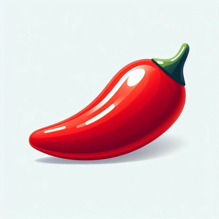 Illustration of a red hot chili pepper on a white background.のイラスト素材