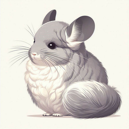 Chinchilla. Cute cartoon hamster. Vector illustration.のイラスト素材