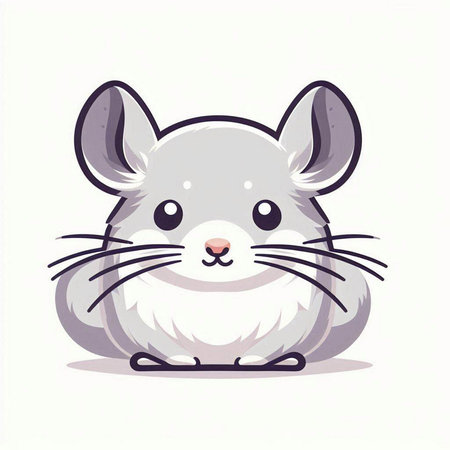 Illustration of a cute little mouse on a white background. Vector illustrationのイラスト素材