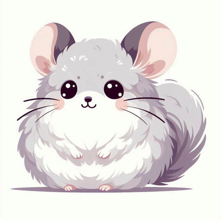Cute little chinchilla. Cartoon character. Vector illustration.のイラスト素材