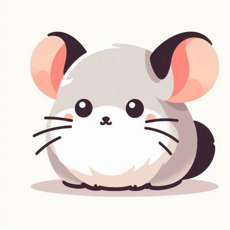 Cute cartoon mouse isolated on a white background. Vector illustration.のイラスト素材