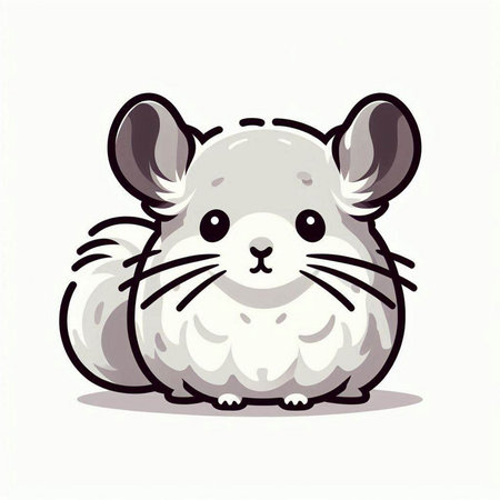 Cute cartoon chinchilla isolated on white background. Vector illustration.のイラスト素材