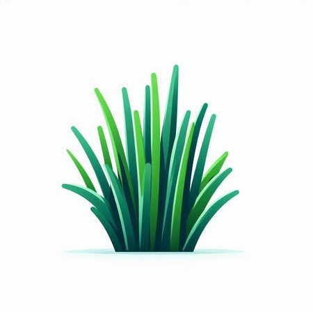 Illustration of green grass on a white background. Vector illustration.のイラスト素材