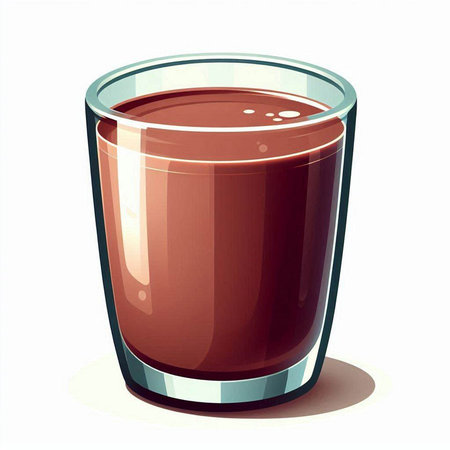 Illustration of a glass of chocolate smoothie on a white backgroundのイラスト素材