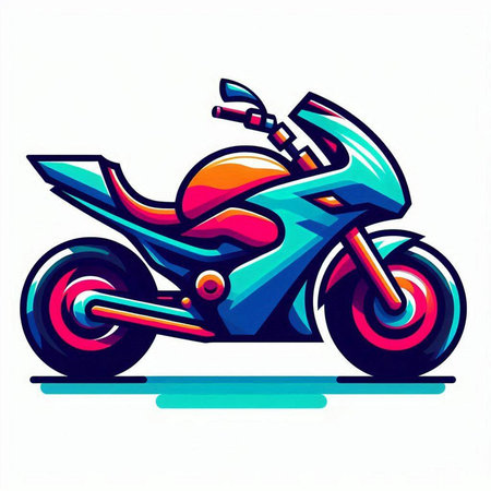 Motorcycle vector illustration isolated on white background. Motorcycle icon.のイラスト素材
